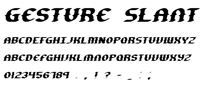 Gesture Slant BRK font