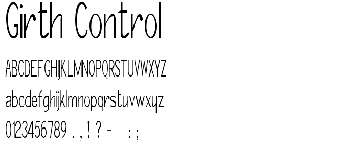 Girth Control font