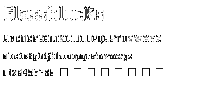 GlassBlocks font