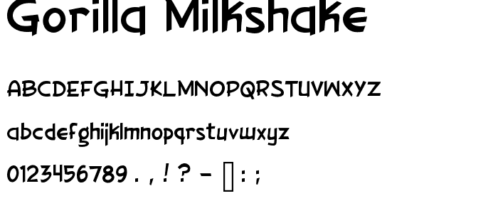 Gorilla Milkshake font