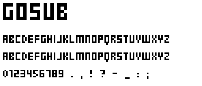 Gosub font