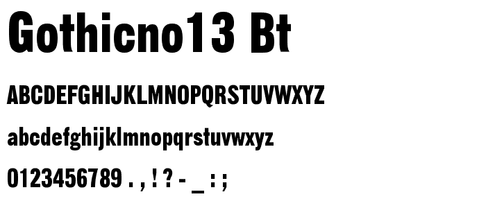 GothicNo13 BT font