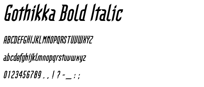 Gothikka Bold Italic font