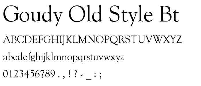 Goudy Old Style BT font