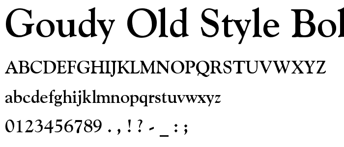 Goudy Old Style Bold BT font