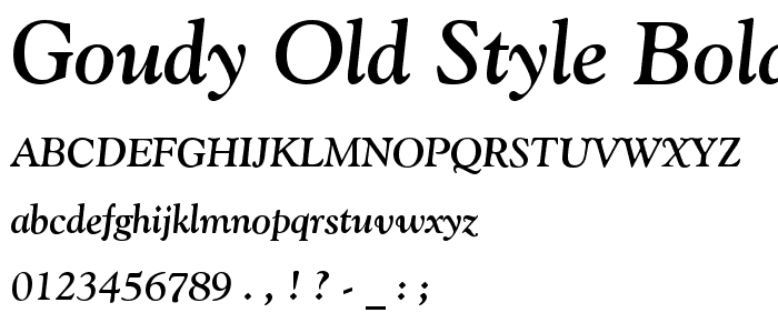 Goudy Old Style Bold Italic BT font