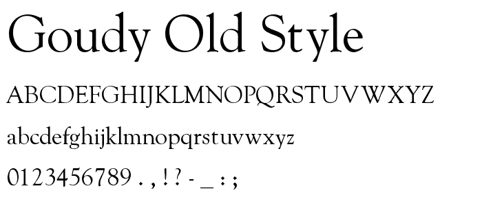 Goudy Old Style font