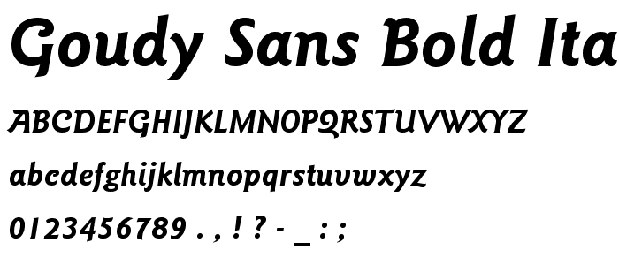 Goudy Sans Bold Italic BT font