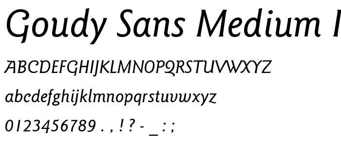 Goudy Sans Medium Italic BT font