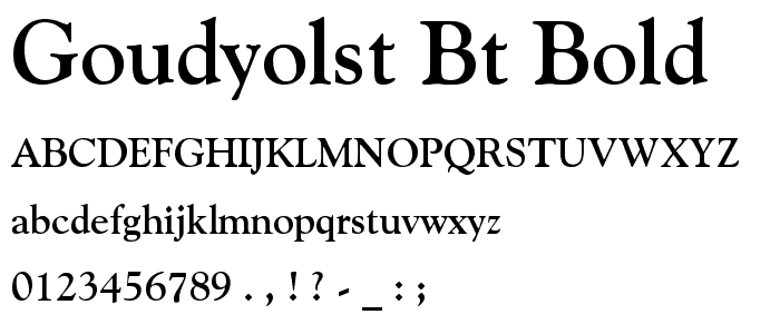 GoudyOlSt BT Bold font