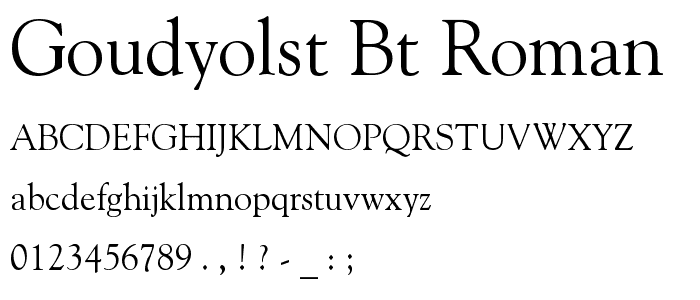 GoudyOlSt BT Roman font