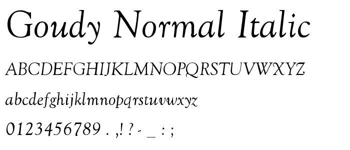 Goudy-Normal-Italic font