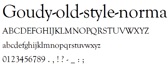 Goudy-Old-Style-Normal font