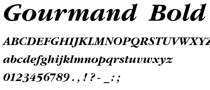 Gourmand  Bold Italic font