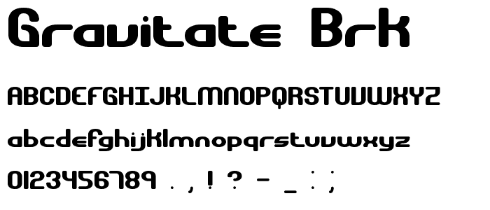 Gravitate BRK font