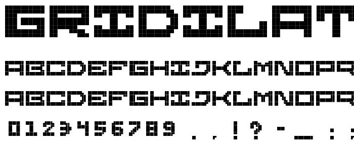 Gridilatia font