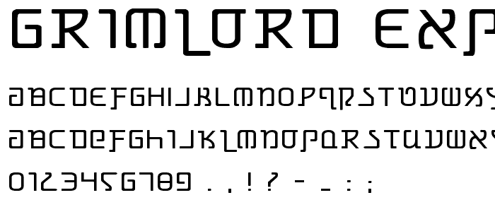 Grimlord Expanded font