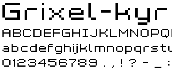 Grixel Kyrou 7 Wide Xtnd font