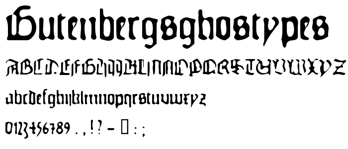 GutenbergsGhostypes font