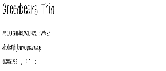 greenbeans Thin font