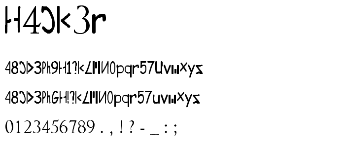 H4ck3R font