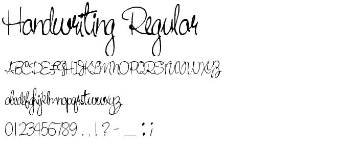 HANDWRITING Regular font