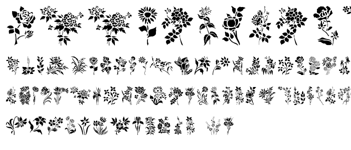 HFF Floral Stencil font