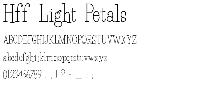 HFF Light Petals font