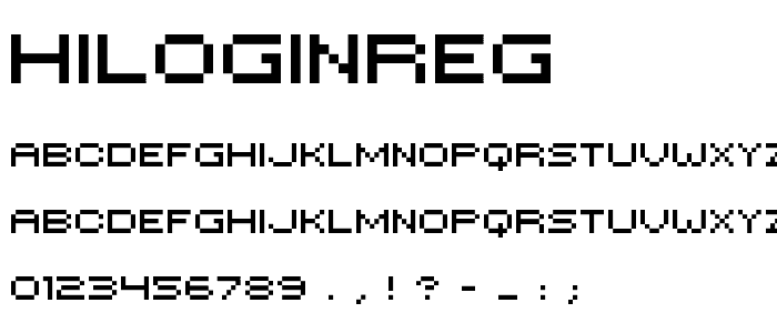 HILOGINREG font