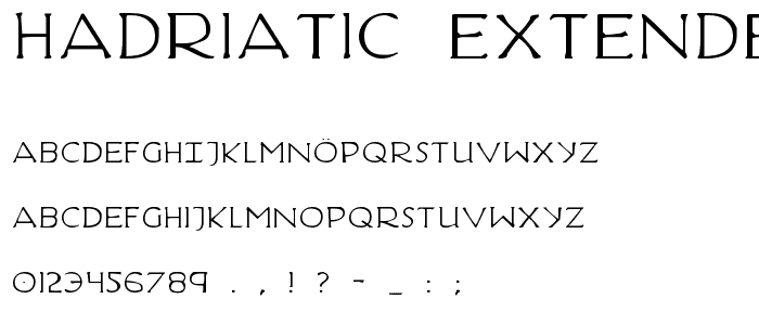 Hadriatic Extended font