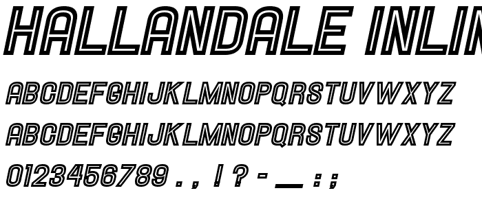 Hallandale Inline Italic JL font