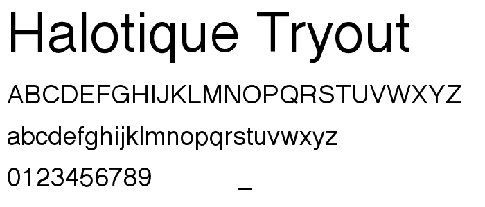 Halotique Tryout font