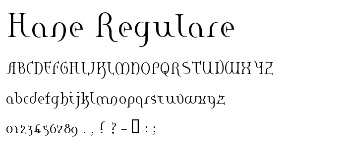 Hane RegularE font