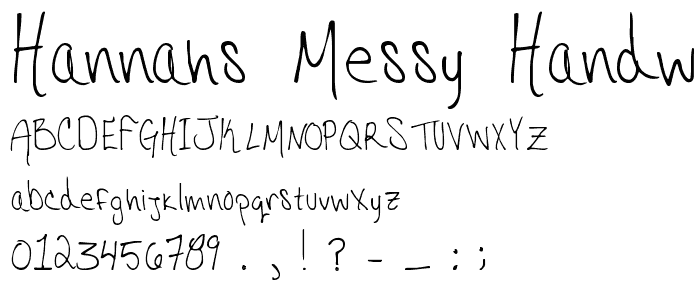 Hannahs Messy Handwriting font