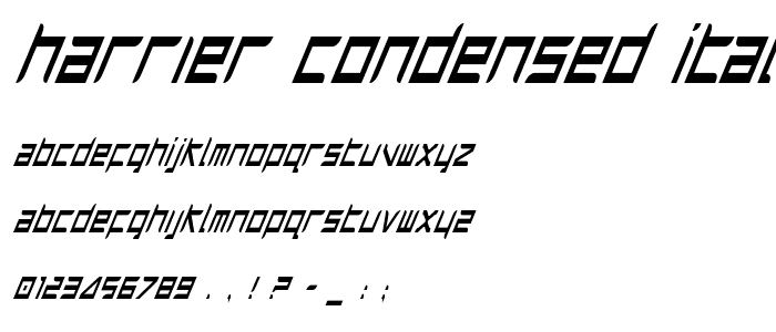 Harrier Condensed Italic font