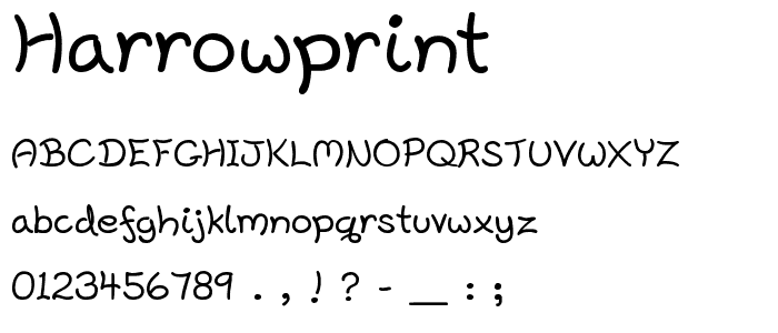 Harrowprint font