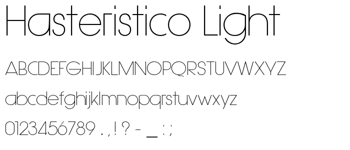 Hasteristico Light font