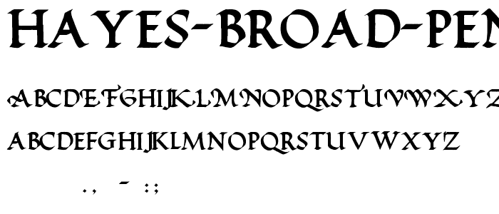 Hayes Broad Pen Caps font