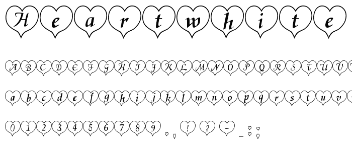 HeartWhite Becker font