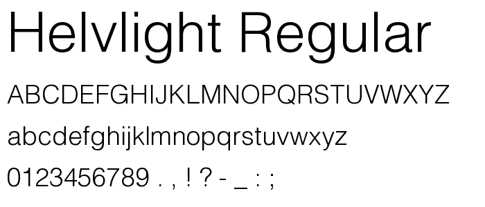 HelvLight Regular font