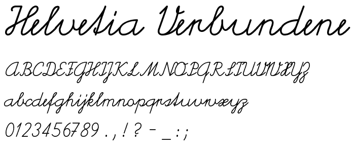 Helvetia Verbundene font