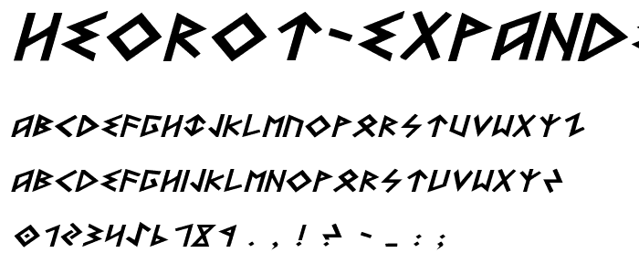 Heorot Expanded Italic font