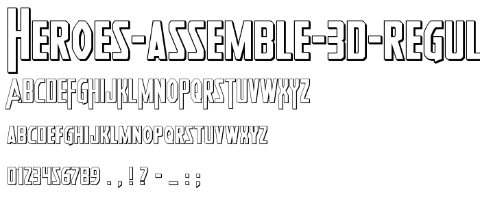 Heroes Assemble 3D Regular font