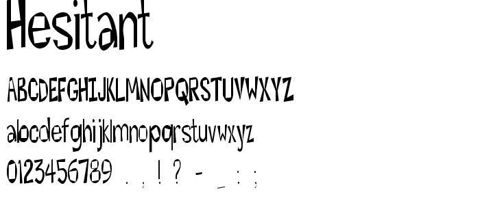 Hesitant font