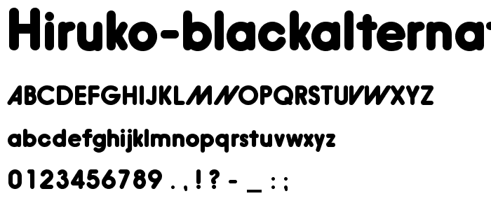 Hiruko-BlackAlternate font