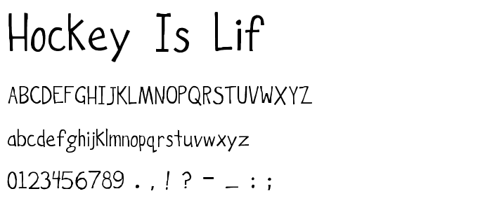 Hockey is Lif font