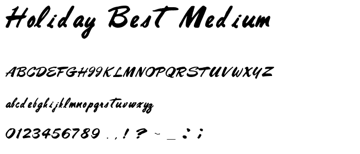 Holiday Best Medium font