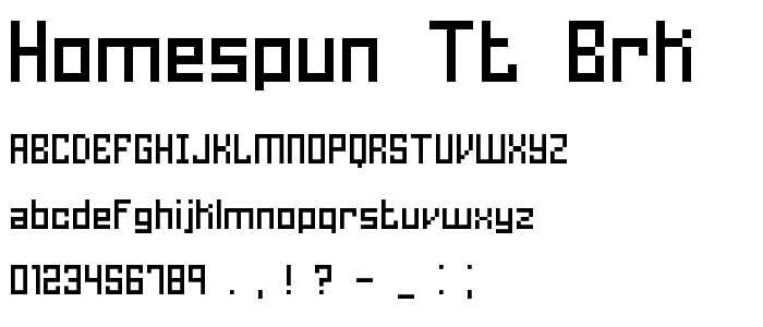 Homespun TT BRK font