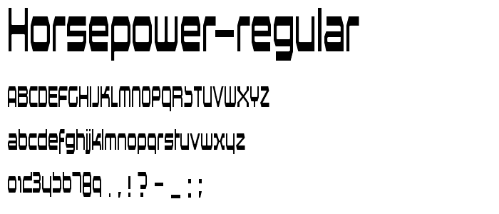 Horsepower Regular font