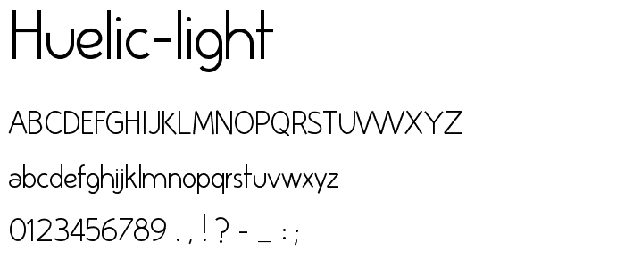 Huelic Light font